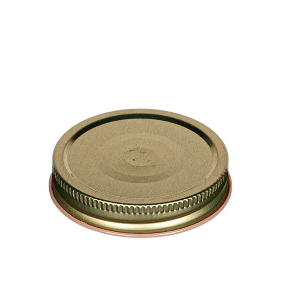 High Heat Button Lids | Jar Store 70-450 Gold Metal Button Lid | 12 Pack