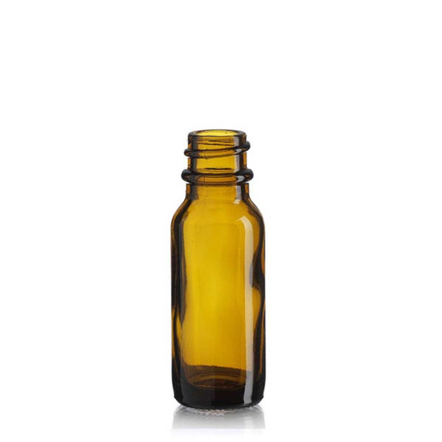 Syrup Bottles | Discount Vials 1/2 Oz Amber Boston Round Bottle 18-400 | 25 Pack