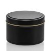 Black Candle Tins | Jar Store 8 Oz Jar Store Black Candle Tin With Feet | 12 Pack