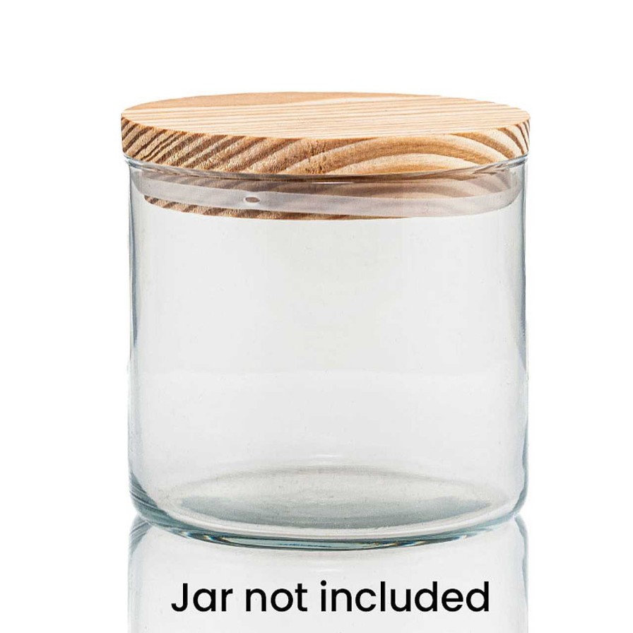 Wood Lids | Jar Store 3 Wick Pine Candle Lid 4 Inch | 12 Pack