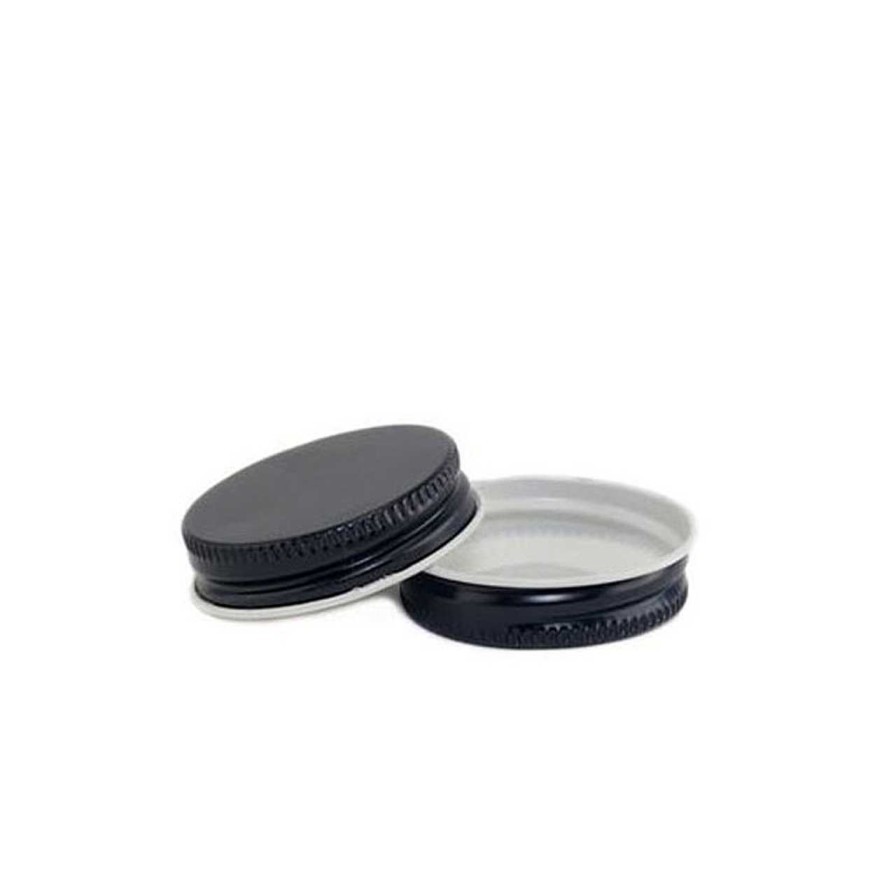 Metal Lids | Jar Store Black 38Mm Metal Lid | 12 Pack - Storageglassjar