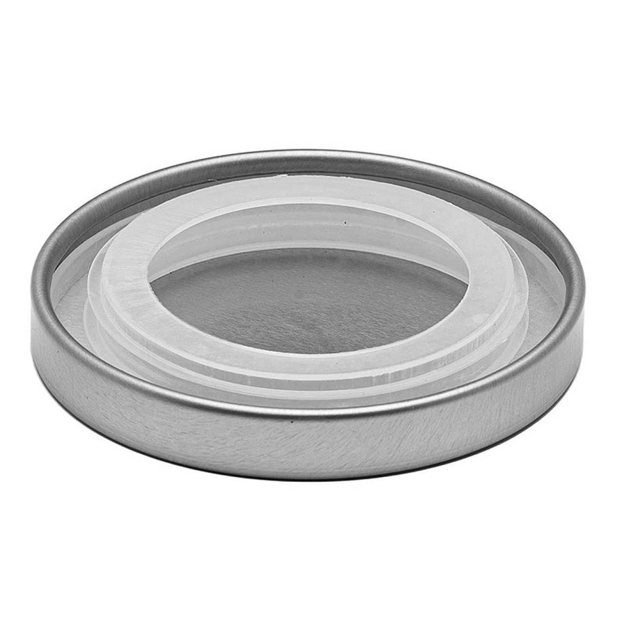 Metal Lids | Anchor Hocking Large Brushed Silver Metal Cover | 12 Pack