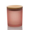 Candle Jars With Lids | Jar Store Rose Pink Colored Candle Jar - 14.5 Oz With Bamboo Lid | 12 Pack