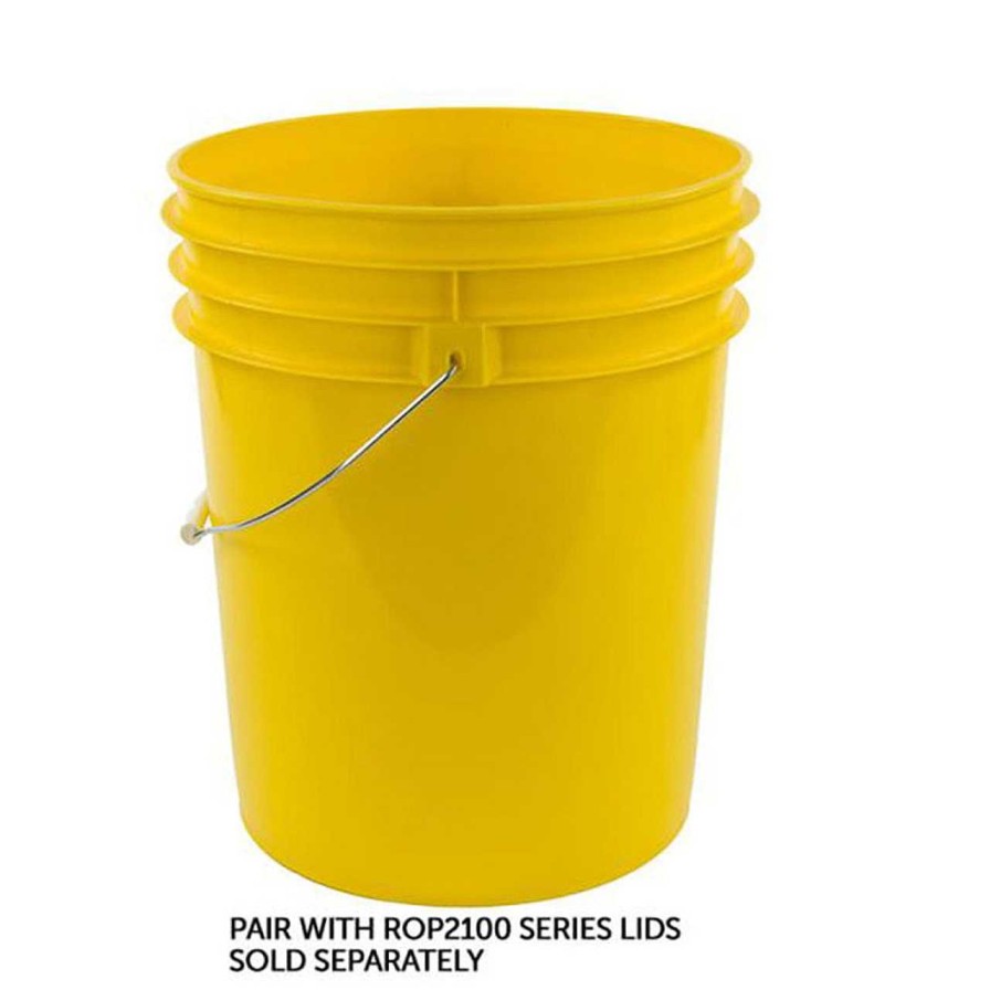 Honey Jars | BASCO 5 Gallon Rightpail" Yellow Hdpe Bucket With Handle