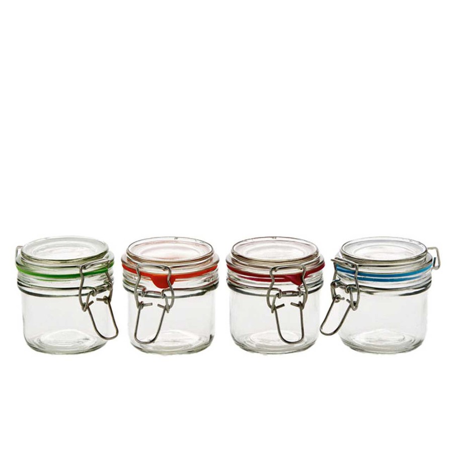 Holiday | Anchor Hocking 7.4 Oz. Anchor Mini Hermes Clamp Top Lid With Multi Colored Gaskets | 12 Pack