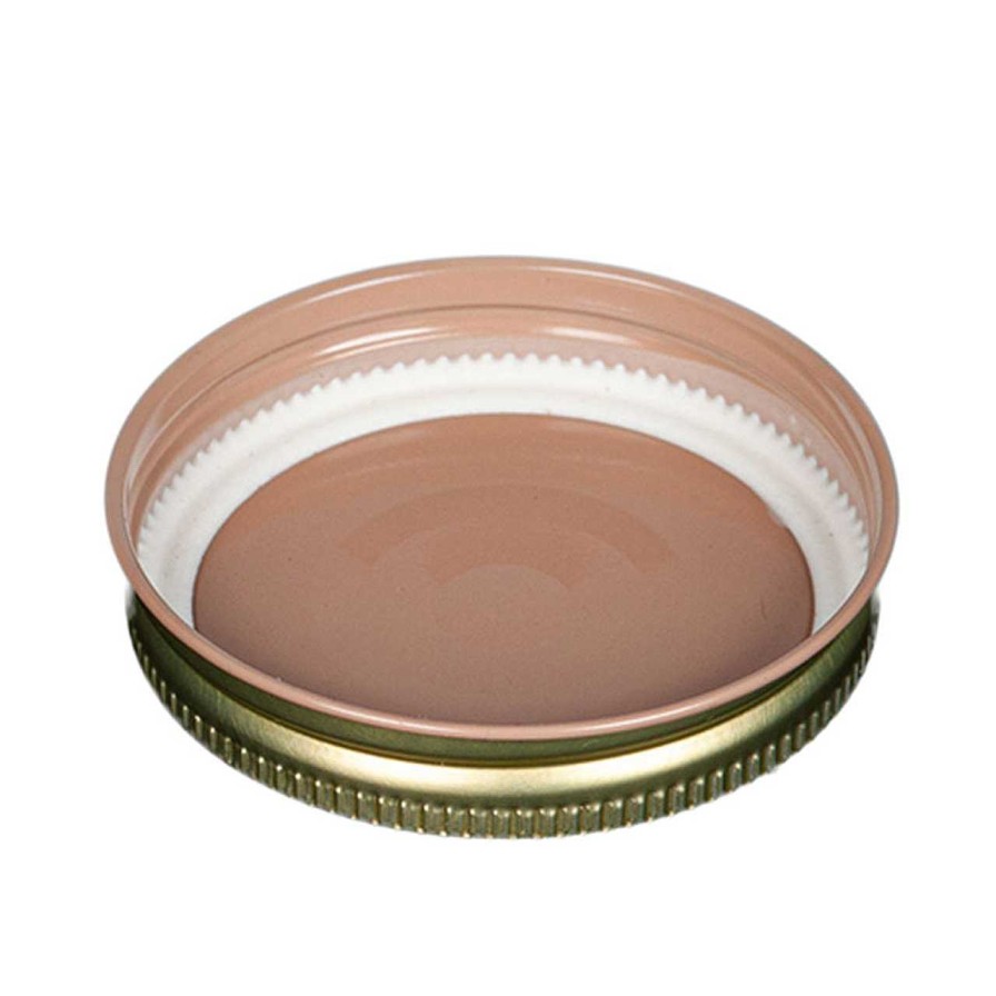 High Heat Button Lids | Jar Store 70-450 Gold Metal Button Lid | 12 Pack