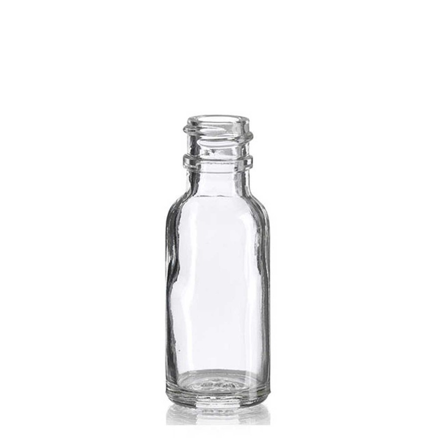 Syrup Bottles | Discount Vials 1/2 Oz Clear Boston Round Bottle 18-400 | 25 Pack