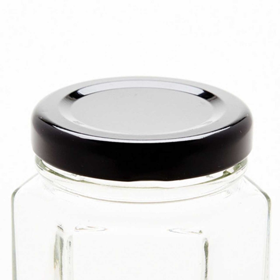 Metal Lids | Jar Store Black 48Mm Twist Off Lid | 12 Pack